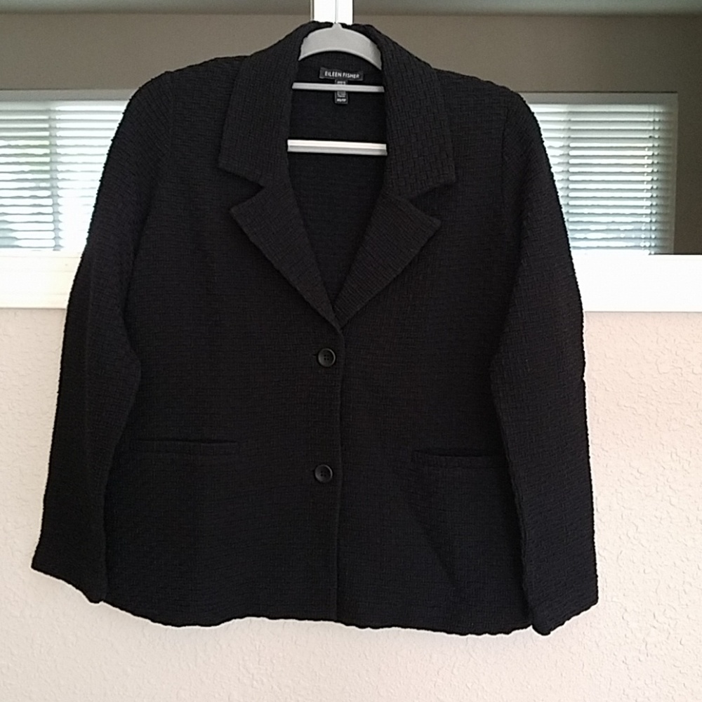 Eileen Fisher Textured Black Blazer Sz. XS